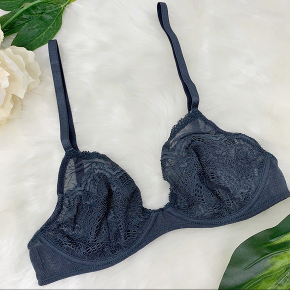 Free People Other - NWT FREE PEOPLE mesh underwire bra sheer gray